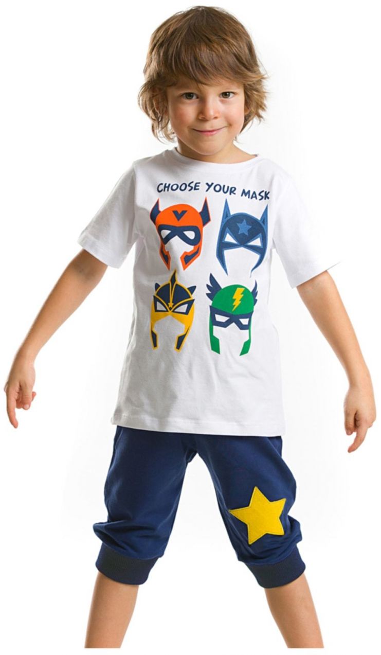 Súprava trička a šortiek pre chlapcov Denokids Mask Gang