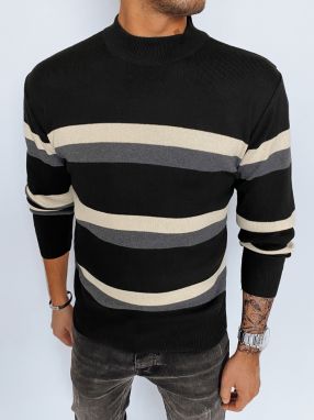 Men's Striped Turtleneck Black Dstreet