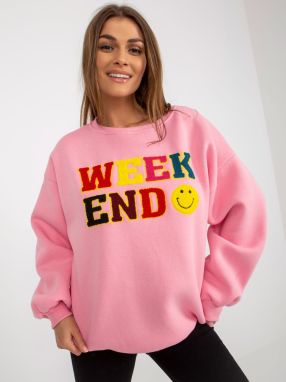 Pink hoodie with inscription