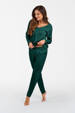 Karina Women's Long-Sleeved Tracksuit, Long Pants - Green