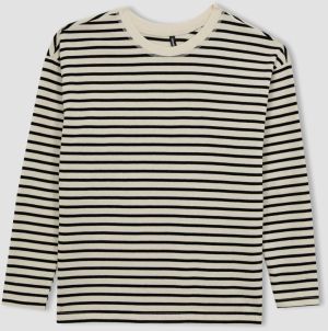 DEFACTO Regular Fit Crew Neck Cotton Long Sleeve T-Shirt