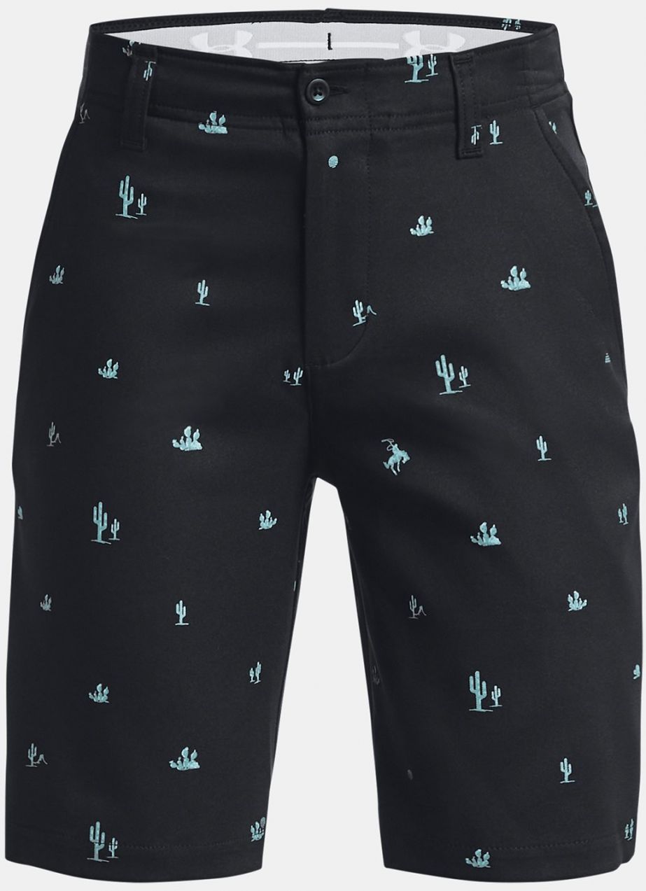 Čierne chlapčenské športové vzorované kraťasy Under Armour Printed