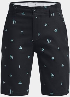 Čierne chlapčenské športové vzorované kraťasy Under Armour Printed