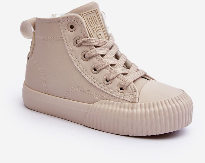 Insulated children's sneakers with Big Star zipper light beige