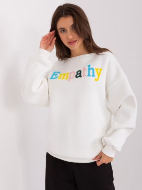 Ecru hoodie with inscription