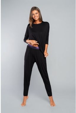 Style: Set of 3/4 sleeves, long pants - black