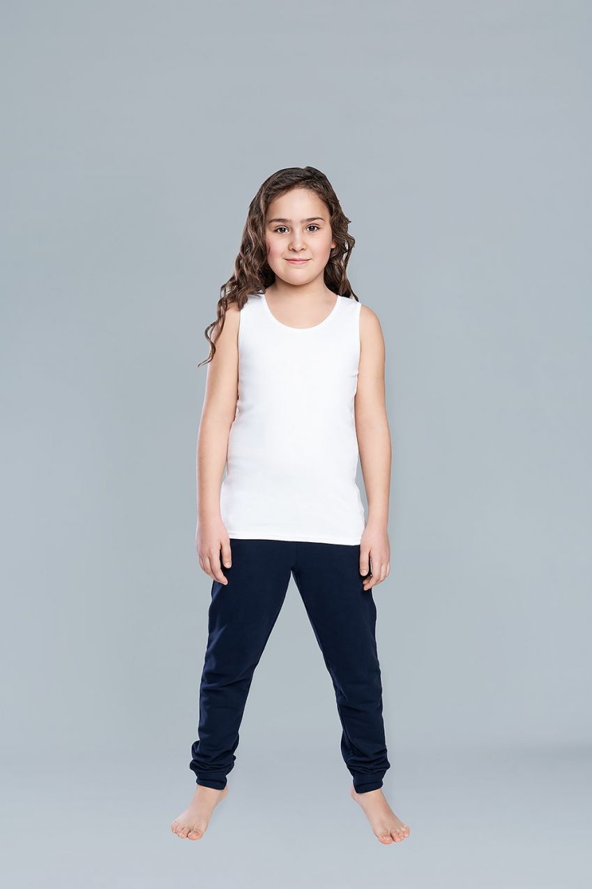 Tosia Girls' Tank Top with Wide Straps - White