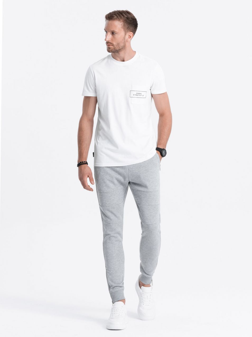 Ombre Men's sweatpants in pleasant knit fabric - black