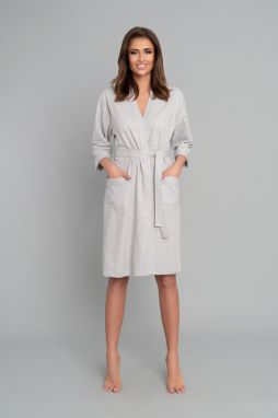 Women's dressing gown Karla with 3/4 sleeves - light melange