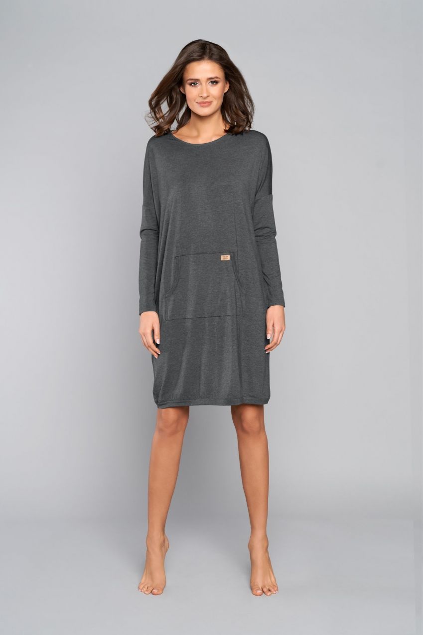 Women's tunic Tirana with long sleeves - dark melange
