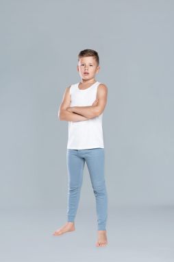 Long boys' trousers Jaś - grey