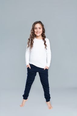 Girls' long sleeve T-shirt Tosia - white