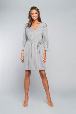 Samaria bathrobe with 3/4 sleeves - melange