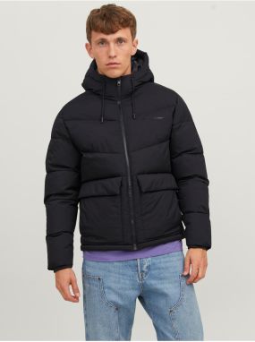 Čierna pánska prešívaná zimná bunda Jack & Jones Vester