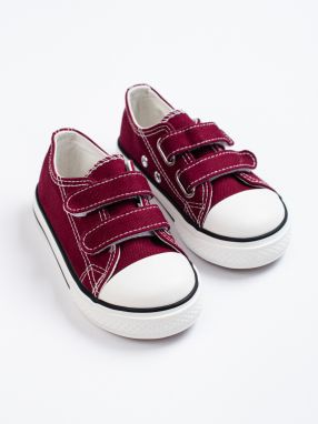 Children's Velcro sneakers with burgundy Vico