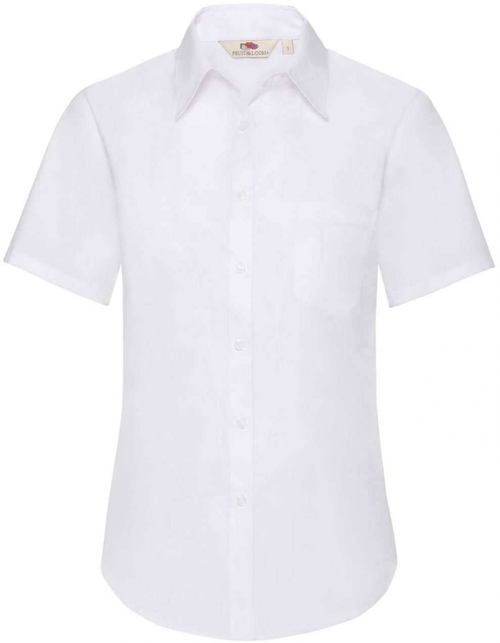 White poplin shirt with short sleeves Fruit Of The Loom