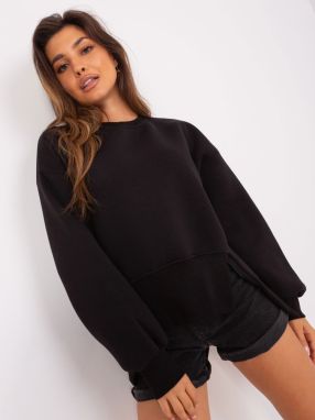Basic black sweatshirt with slits