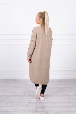 Sweater with bubbles on the sleeve beige