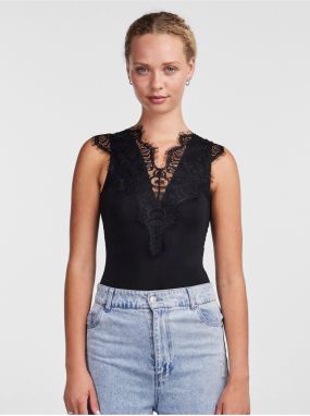 Čierne dámske krajkové body Pieces Ilu