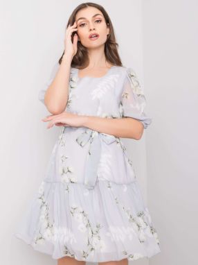 Gray Floral Dress