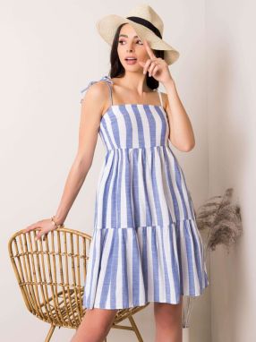 Blue and white striped dress