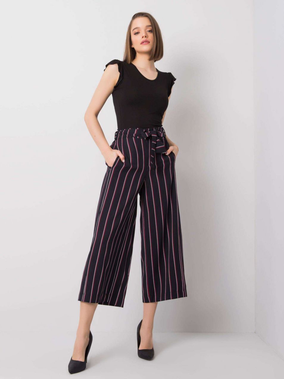 Dark blue striped trousers RUE PARIS