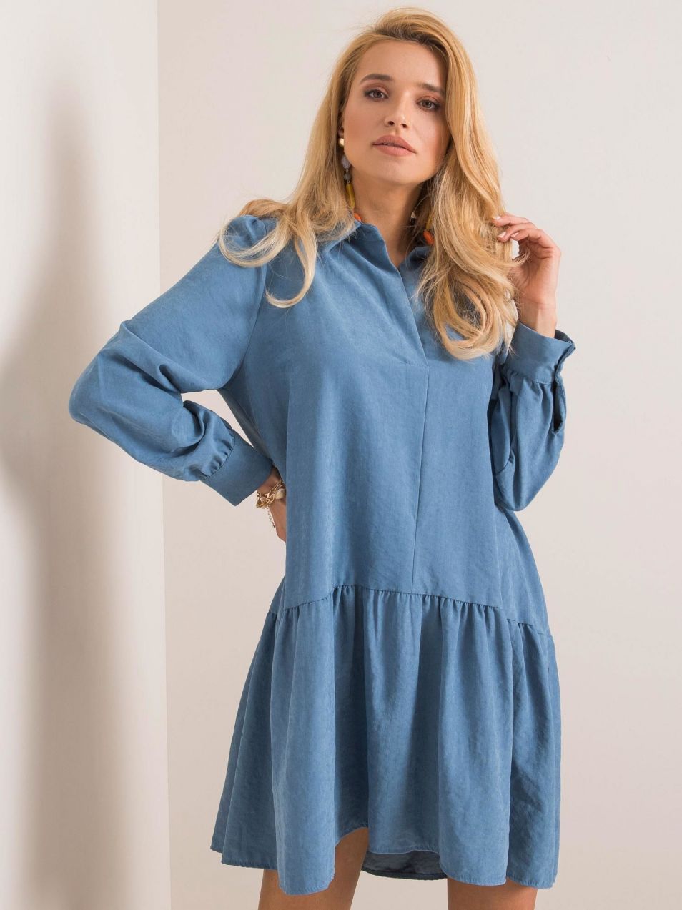 Modré oversized šaty