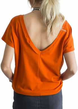 T-shirt with back neckline in dark orange