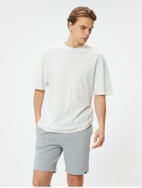 Koton Bermuda Shorts Label Printed Waist Laced Pocket Detailed