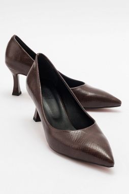 LuviShoes PEDRA Dámske hnedé vzorované topánky na opätku