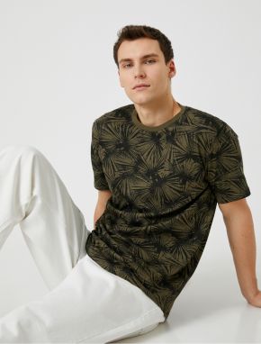 Koton Tričko s abstraktnou potlačou, krátke rukávy s výstrihom posádky, slim fit.