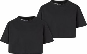 Girls' Short Kimono Tee T-Shirt - 2 Pack Black+Black