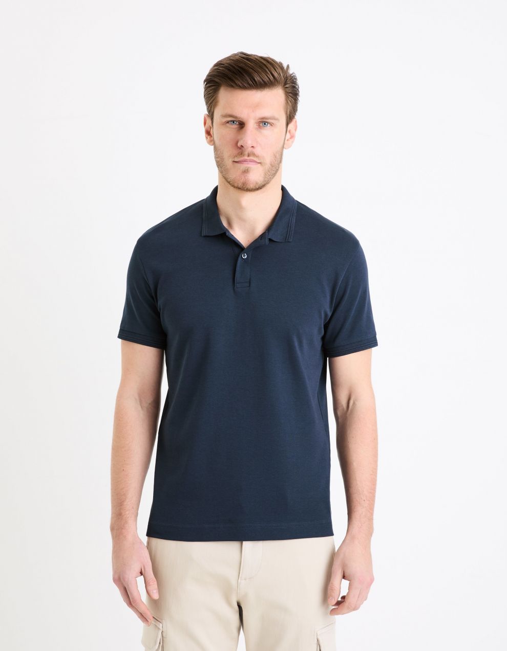 Tmavomodré pánske basic polo tričko Celio Genkois