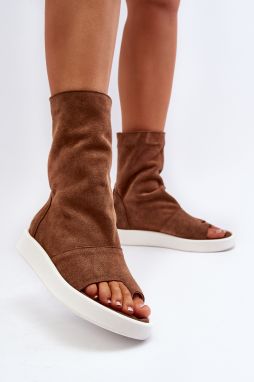 Zazoo 3441 Women's suede sandals with brown upper