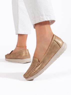 Shelvt Women's Gold Loafers