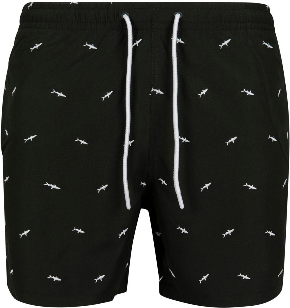 Men's swimwear with embroidery shark/black/white