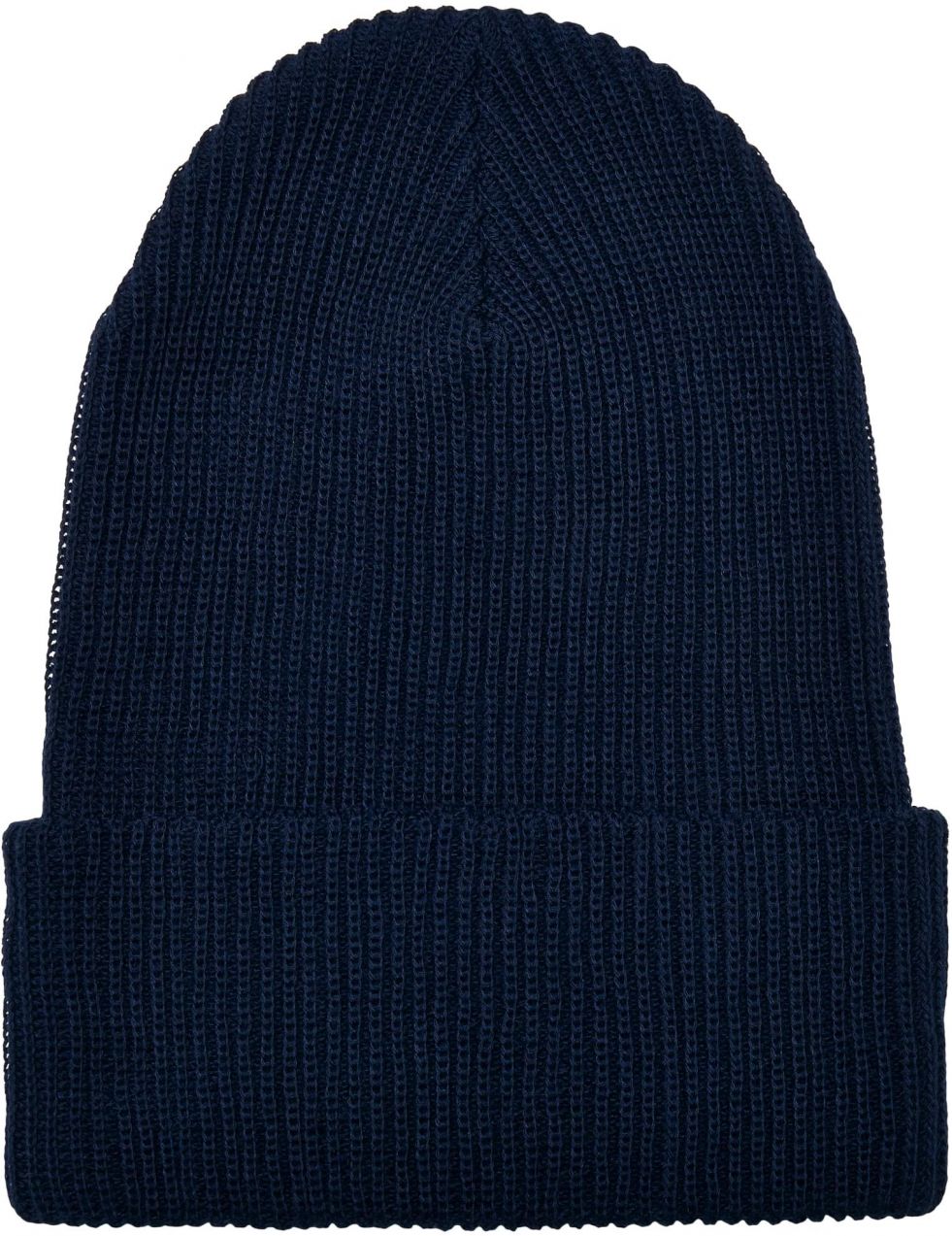 Recycled yarn beanie with ribbed knit in a nautical style