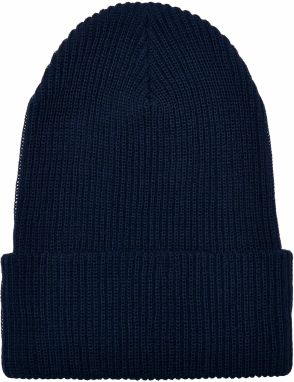 Recycled yarn beanie with ribbed knit in a nautical style