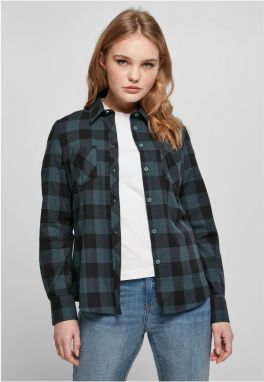 Ladies Turnup Checked Flanell Shirt jasper/black