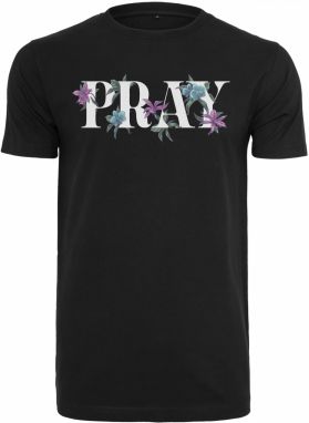 Black T-shirt Flower Pray Tee