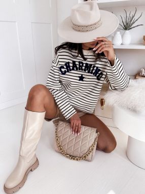 Women's striped sweater AURORA navy blue Dstreet