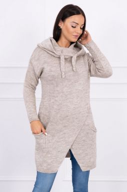 Sweater with clutch bottom dark beige