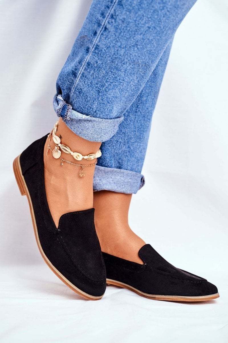 Women's Slip-On Black Twinky Suede Low Shoes