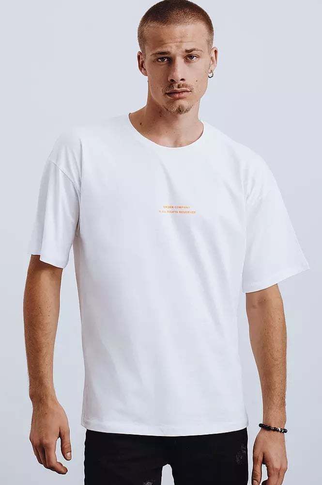 White men's Dstreet T-shirt with print
