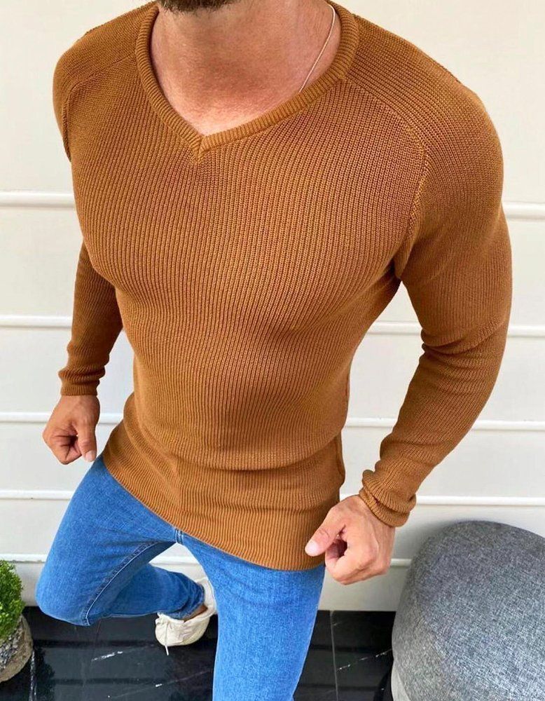 Men's Sweater, Camel WX1644