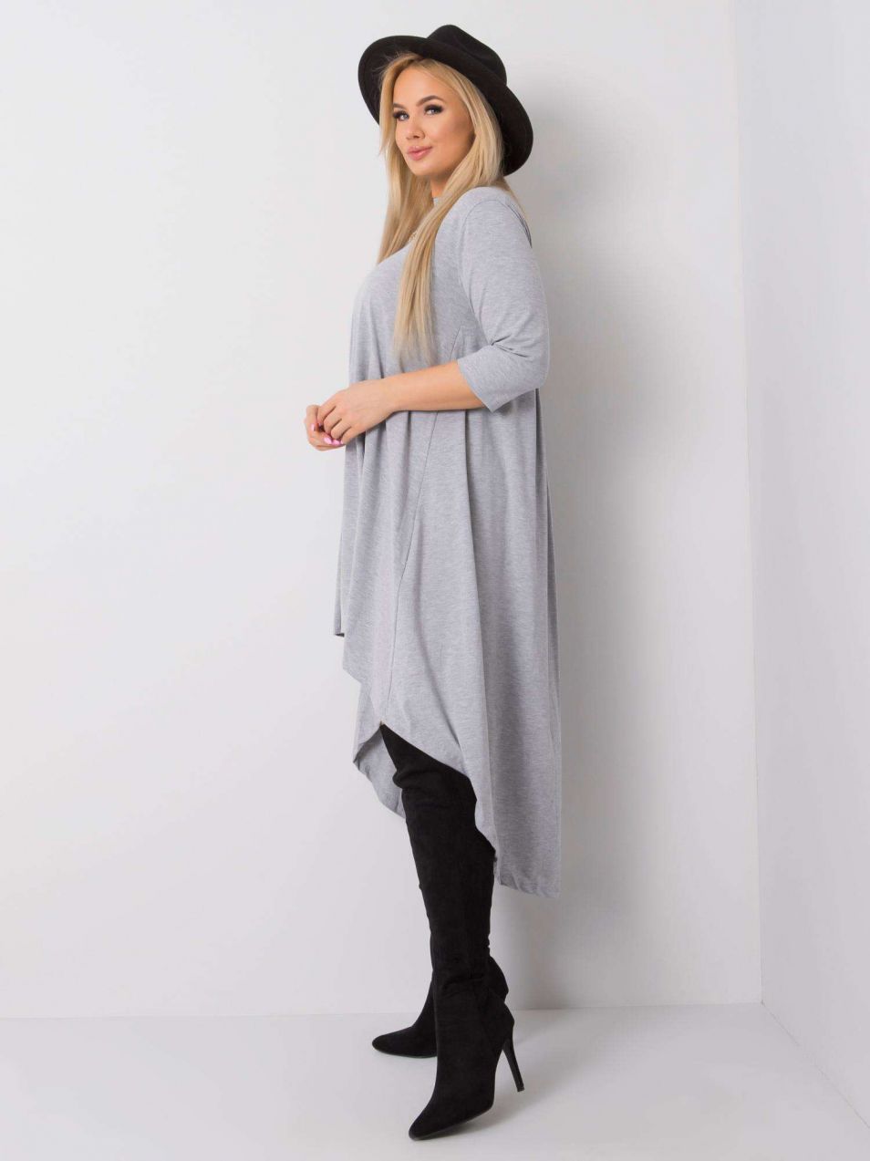 Grey melange asymmetrical dress