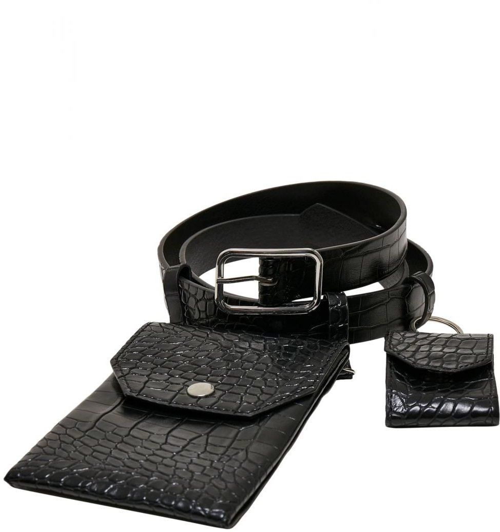 Croco synthetic leather strap with black/silver sheath