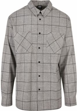 Long oversized plaid grey-black shirt