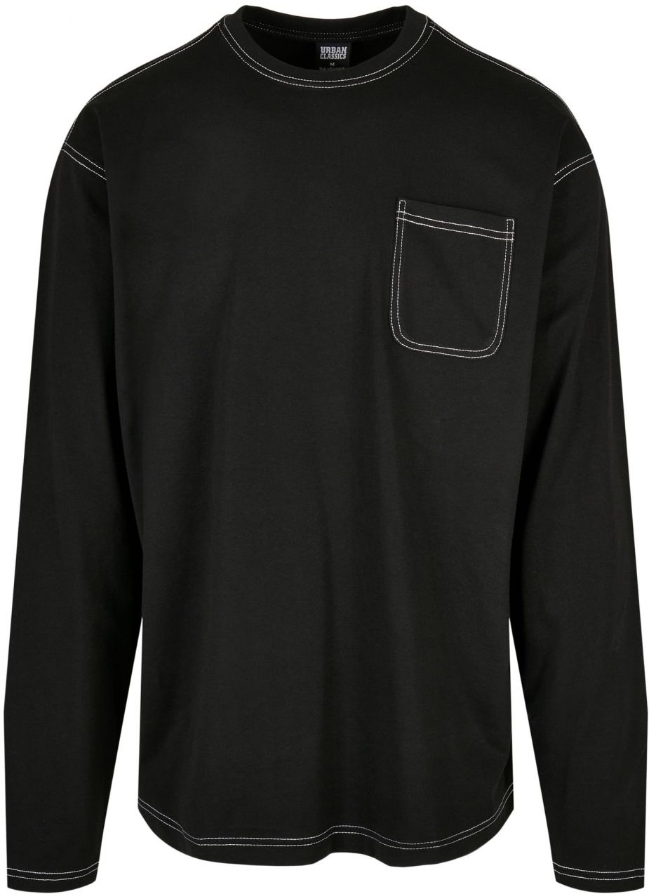Thick oversized contrast stitch with long sleeves black/white