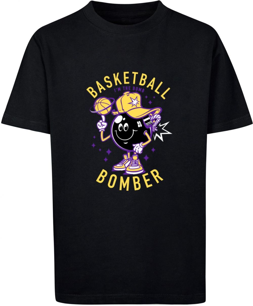 Children's Basketball Bomber Jacket T-Shirt Black